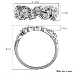 Diamond Filigree Band Ring in Platinum Overlay Sterling Silver 0.15 Ct