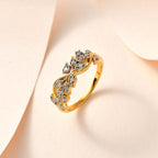 Diamond Filigree Band Ring in 18K Vermeil YG Plated Sterling Silver 0.15 Ct