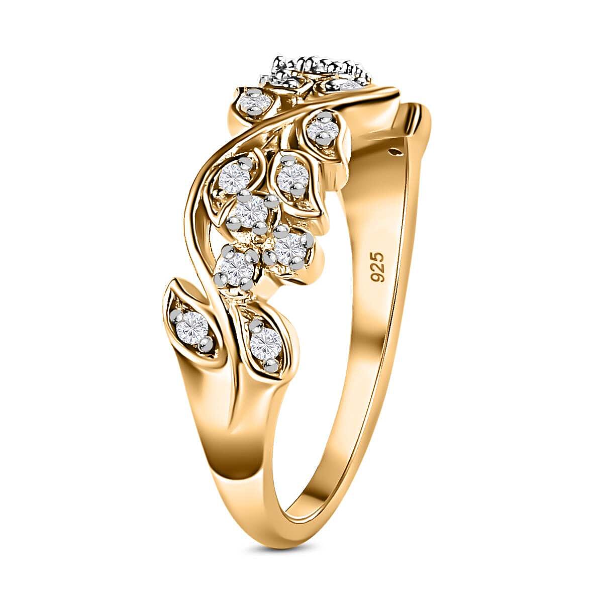 Diamond Filigree Band Ring in 18K Vermeil YG Plated Sterling Silver 0.15 Ct 7659292 3