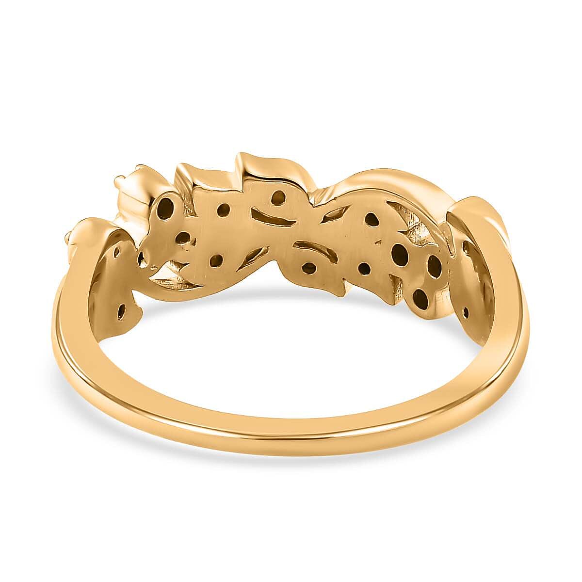 Diamond Filigree Band Ring in 18K Vermeil YG Plated Sterling Silver 0.15 Ct 7659292 4
