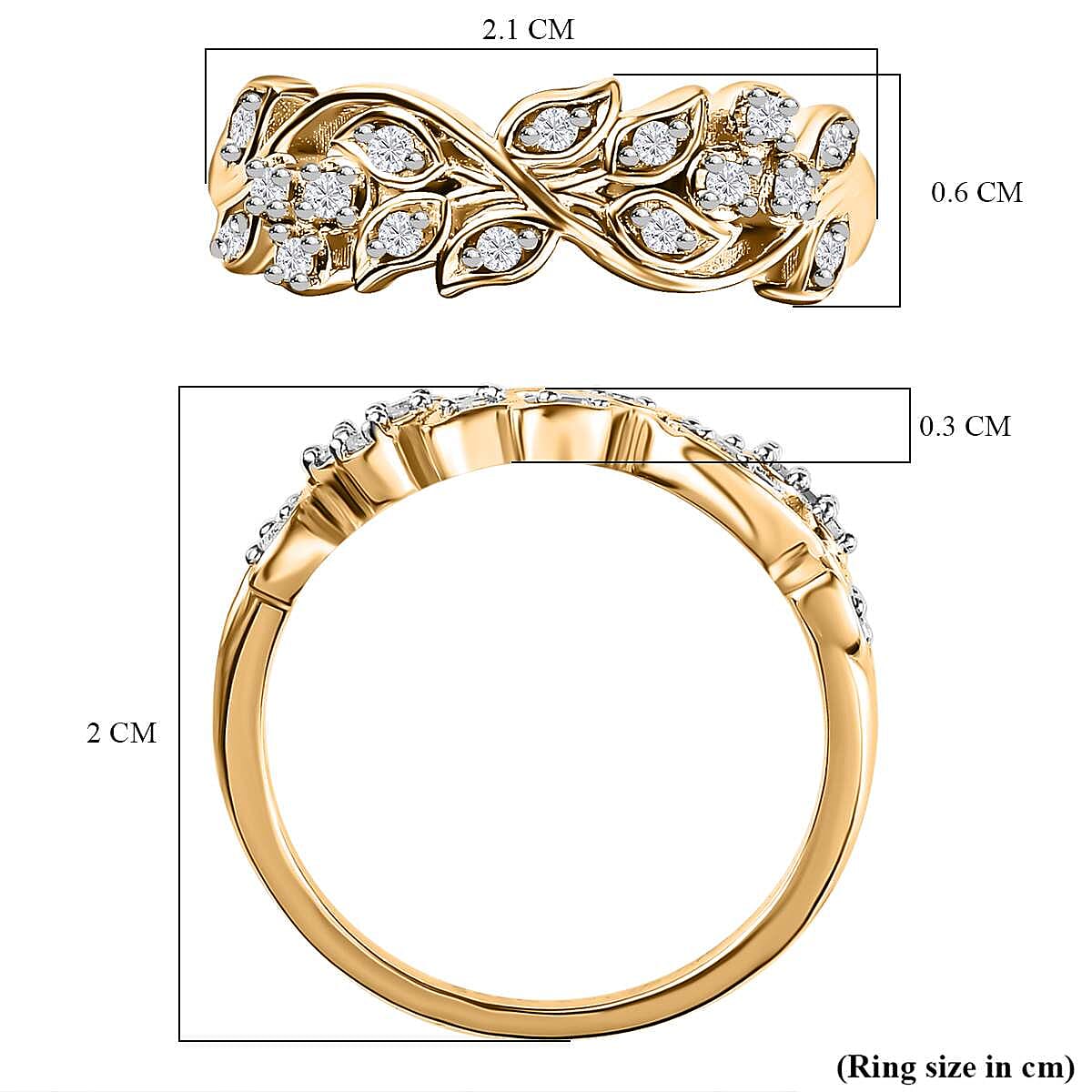 Diamond Filigree Band Ring in 18K Vermeil YG Plated Sterling Silver 0.15 Ct 7659292 5
