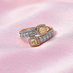 NY CLose Out Deal- 14K Yellow Gold SGL Certified Natural Yellow & White Diamond Bypass Ring 1.00 Ct.