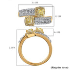 NY CLose Out Deal- 14K Yellow Gold SGL Certified Natural Yellow & White Diamond Bypass Ring 1.00 Ct.