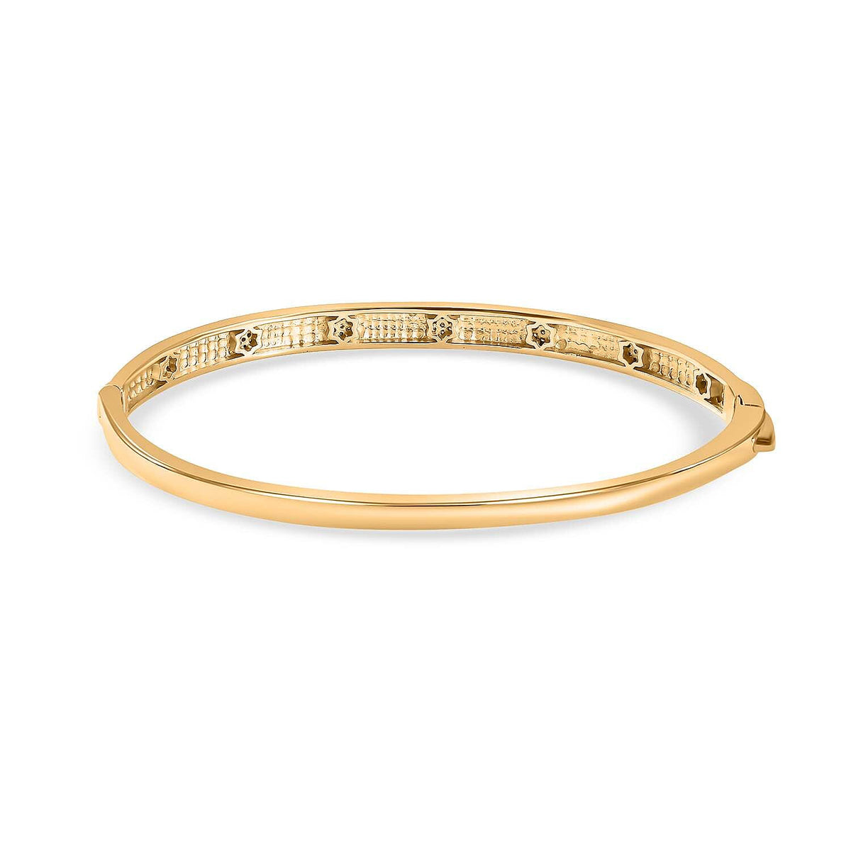 Diamond Full Bangle (Size 7.50) in 18K Yellow Gold Vermeil Plated Sterling Silver 0.25 Ct, Silver Wt 14.30 GM 7659629 5