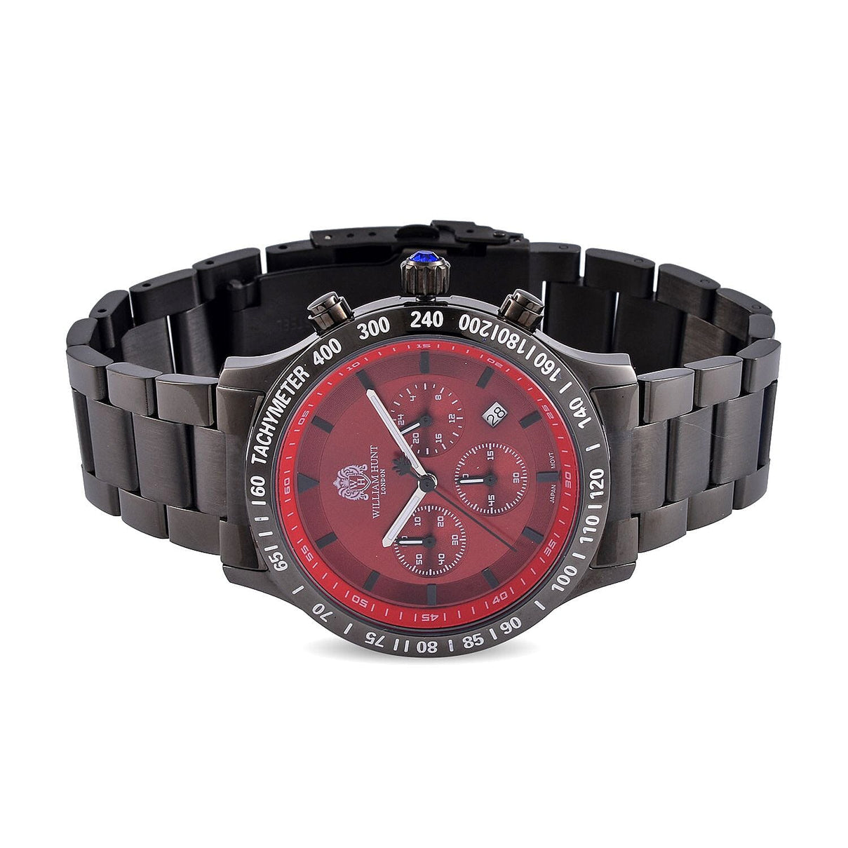 William Hunt Multifunction Movement Red Dial 5 ATM WR Watch with Black Chain Strap 7659832 4