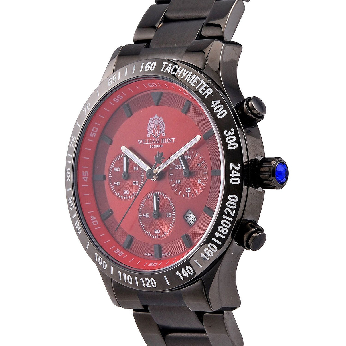 William Hunt Multifunction Movement Red Dial 5 ATM WR Watch with Black Chain Strap 7659832 5