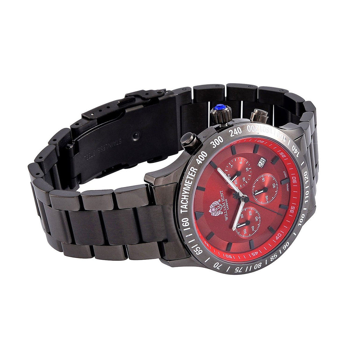 William Hunt Multifunction Movement Red Dial 5 ATM WR Watch with Black Chain Strap 7659832 6