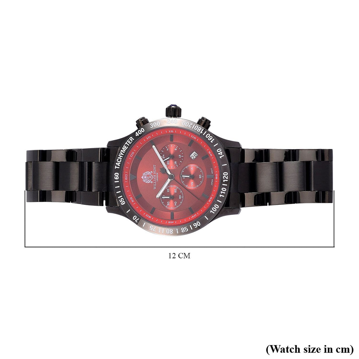 William Hunt Multifunction Movement Red Dial 5 ATM WR Watch with Black Chain Strap 7659832 8