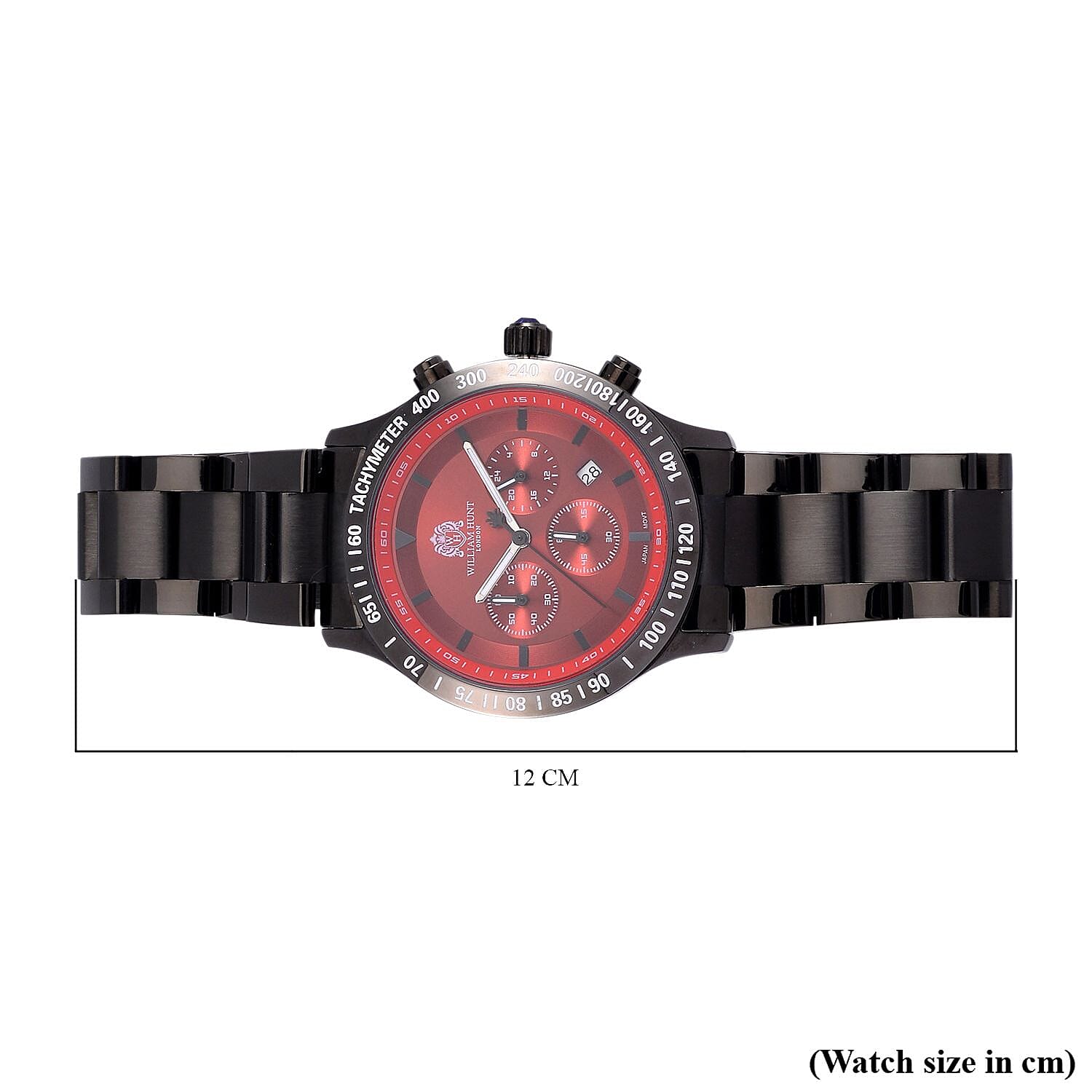 William Hunt Multifunction Movement Red Dial 5 ATM WR Watch with Black Chain Strap 7659832 8