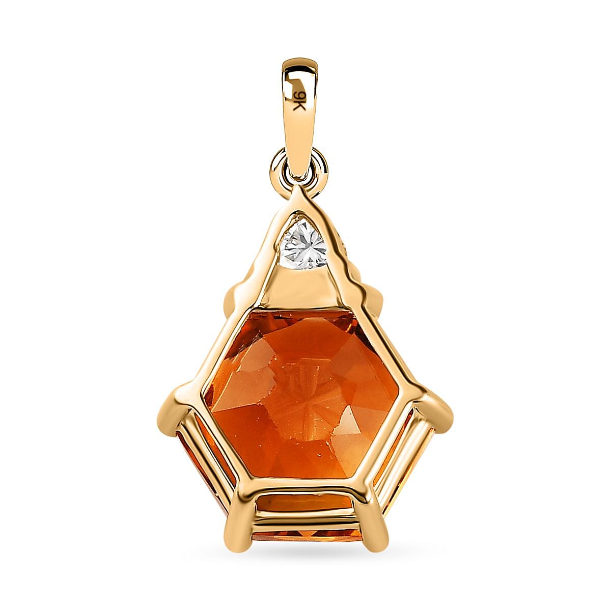 9K Yellow Gold Serra Gaucha Citrine &amp; Moissanite Pendant 4.27 Ct. 7661397 5