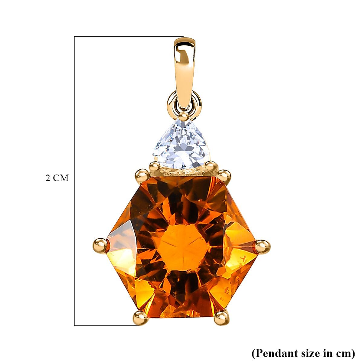 9K Yellow Gold Serra Gaucha Citrine &amp; Moissanite Pendant 4.27 Ct. 7661397 6