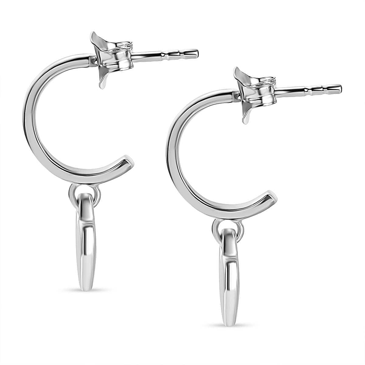 Platinum Overlay Sterling Silver Heart Dangle Earrings 7661735 5
