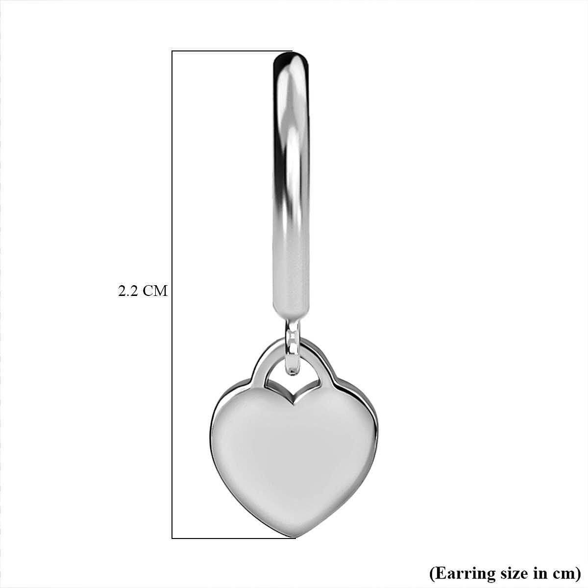 Platinum Overlay Sterling Silver Heart Dangle Earrings 7661735 6