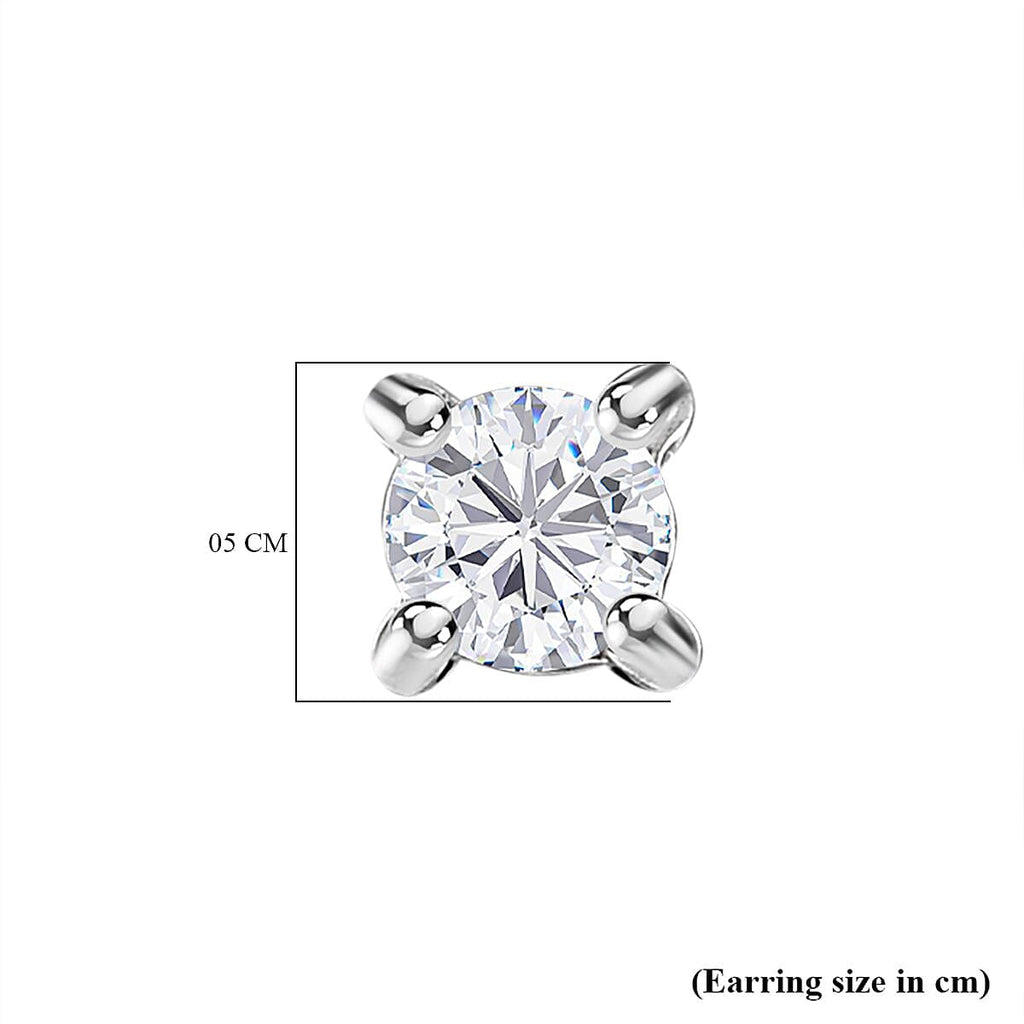 950 Platinum IGI Certified Diamond (VS-E-F) Stud Solitaire Earrings