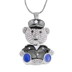 Black & White Austrian Crystal Enamelled Teddy Necklace (Size - 28)