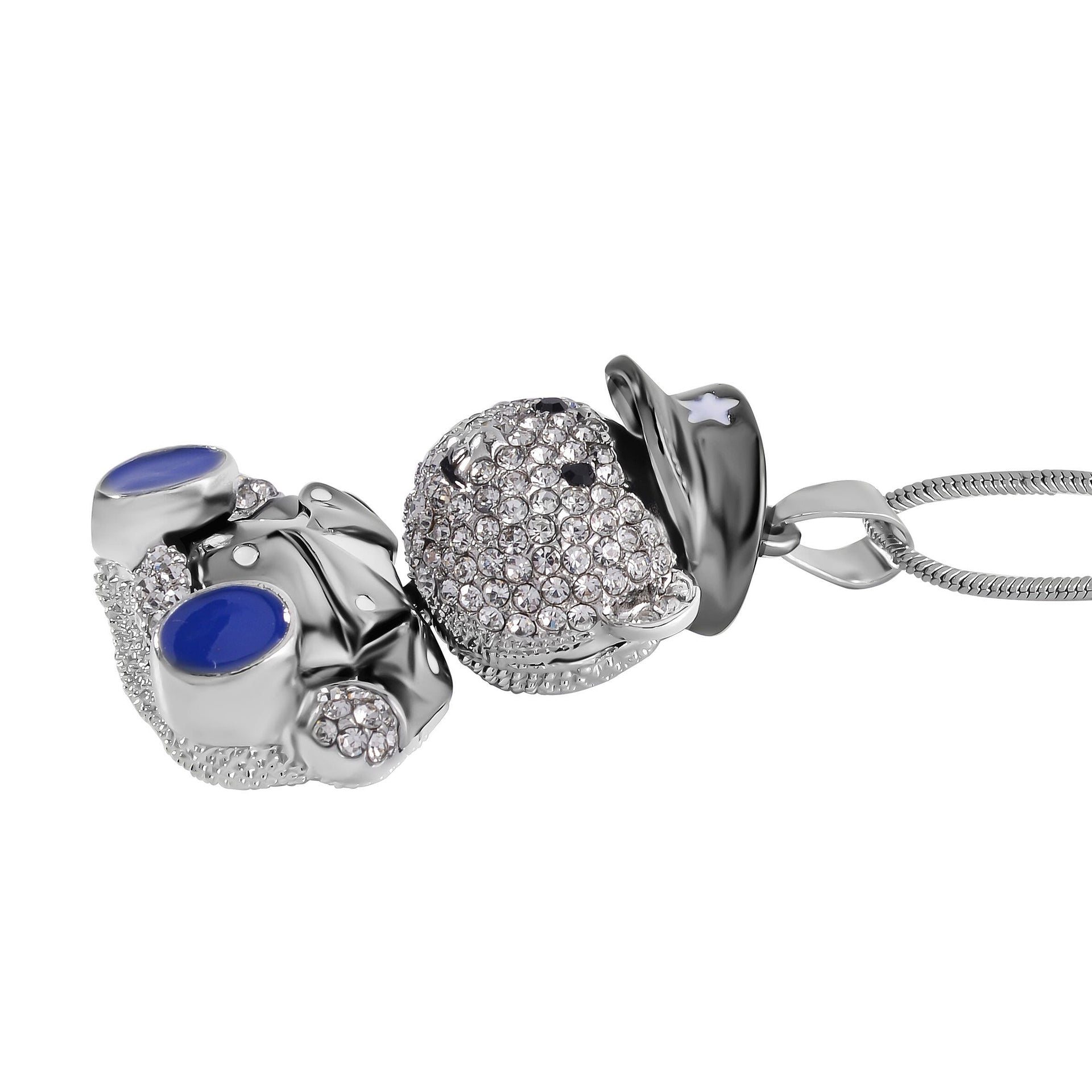 Black &amp; White Austrian Crystal Enamelled Teddy Necklace (Size - 28) 7665739 3