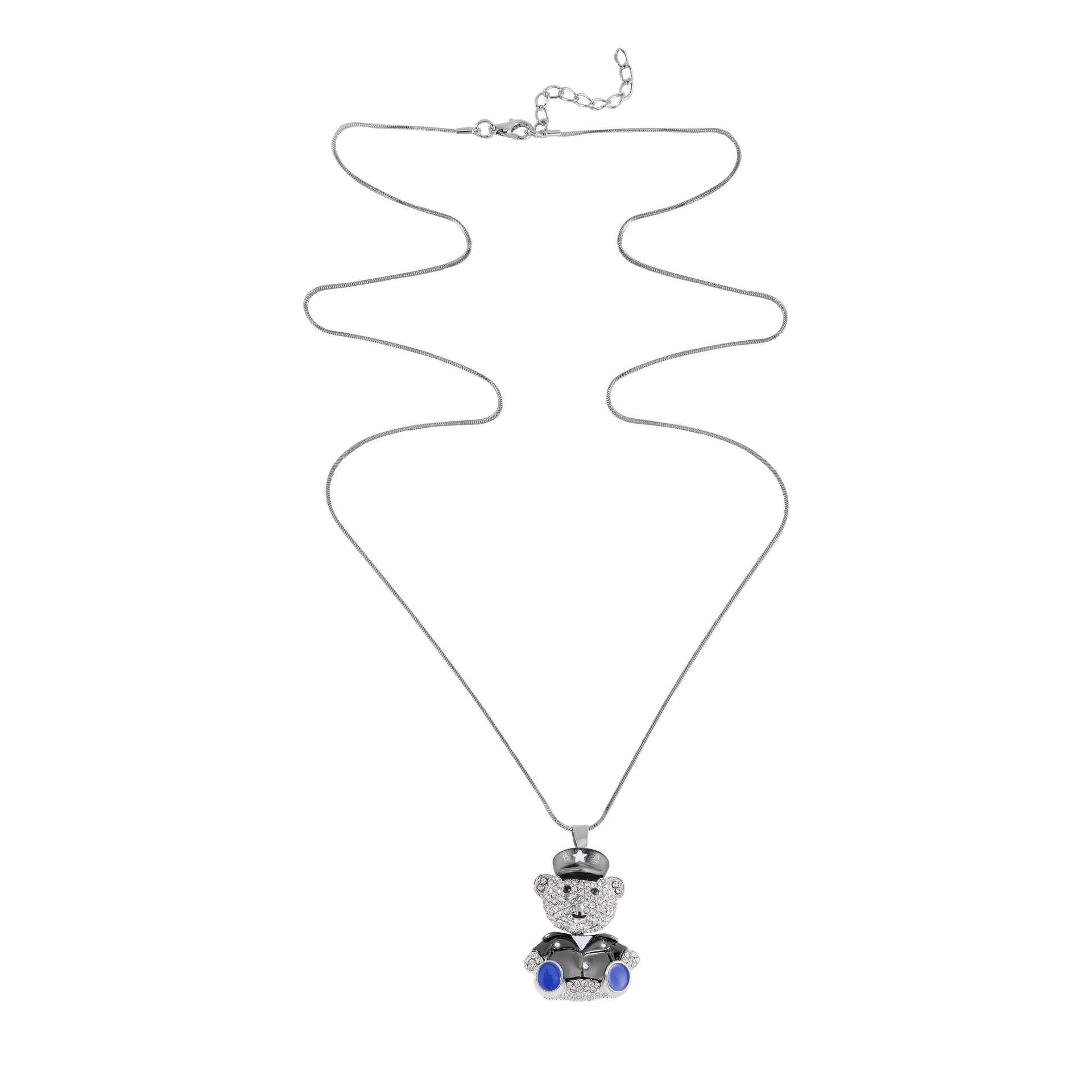 Black &amp; White Austrian Crystal Enamelled Teddy Necklace (Size - 28) 7665739 5