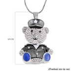 Black & White Austrian Crystal Enamelled Teddy Necklace (Size - 28)