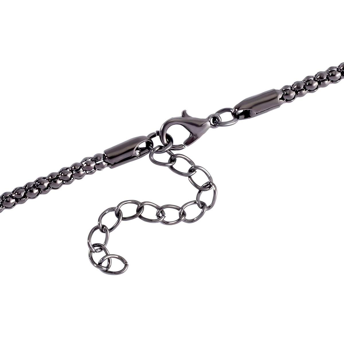 Green Austrian Crystal Circle Necklace (Size - 28) in Black Tone 7665806 5