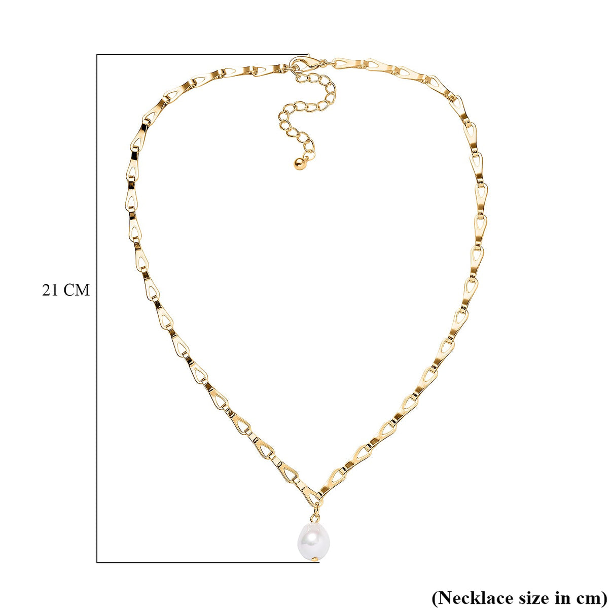 Designer Inspired - White Baroque Shape Shell Pearl Necklace (Size - 20) 7667432 4