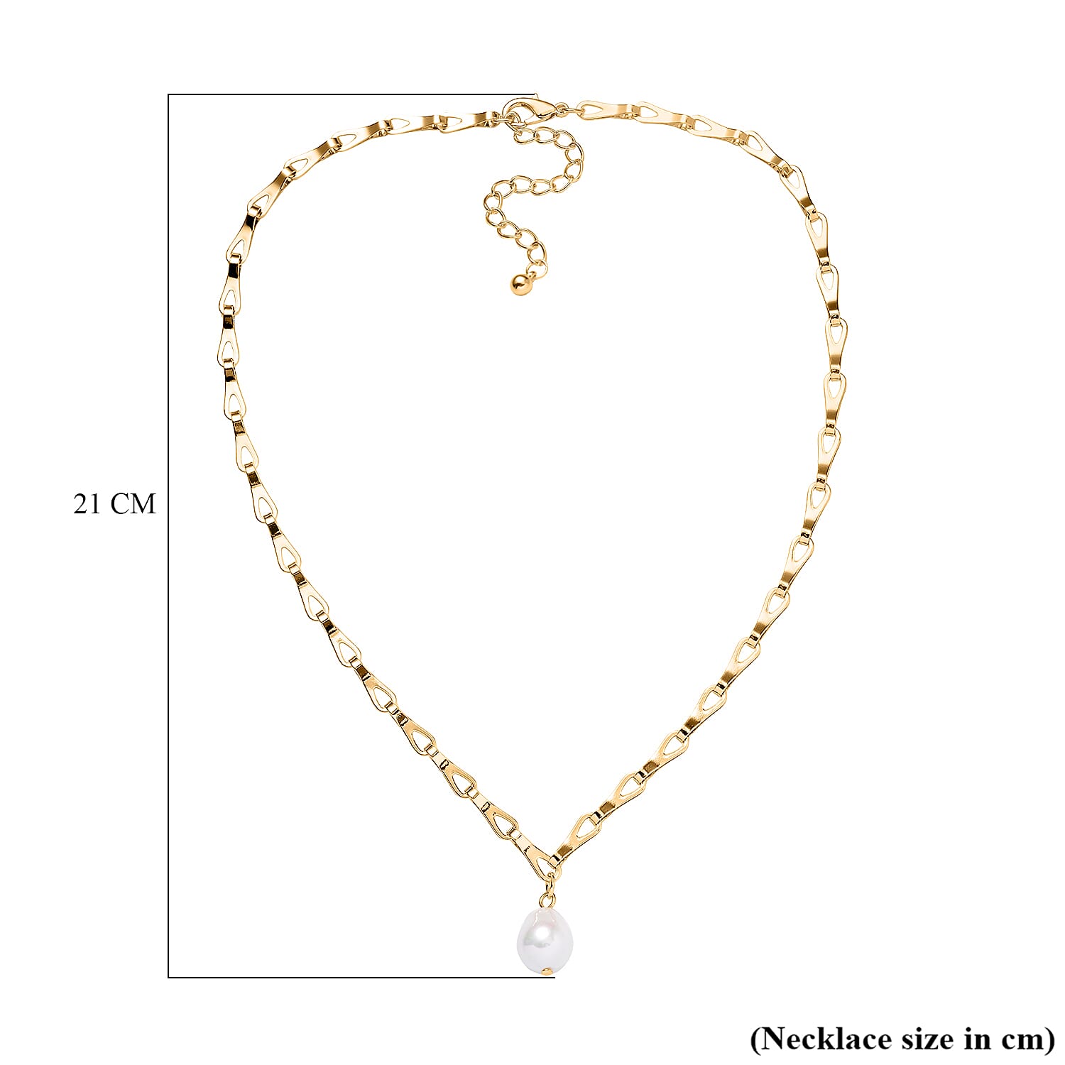 Designer Inspired - White Baroque Shape Shell Pearl Necklace (Size - 20) 7667432 4