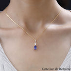 9K Yellow Gold Premium Tanzanite & Moissanite Pendant 1.67 Ct.