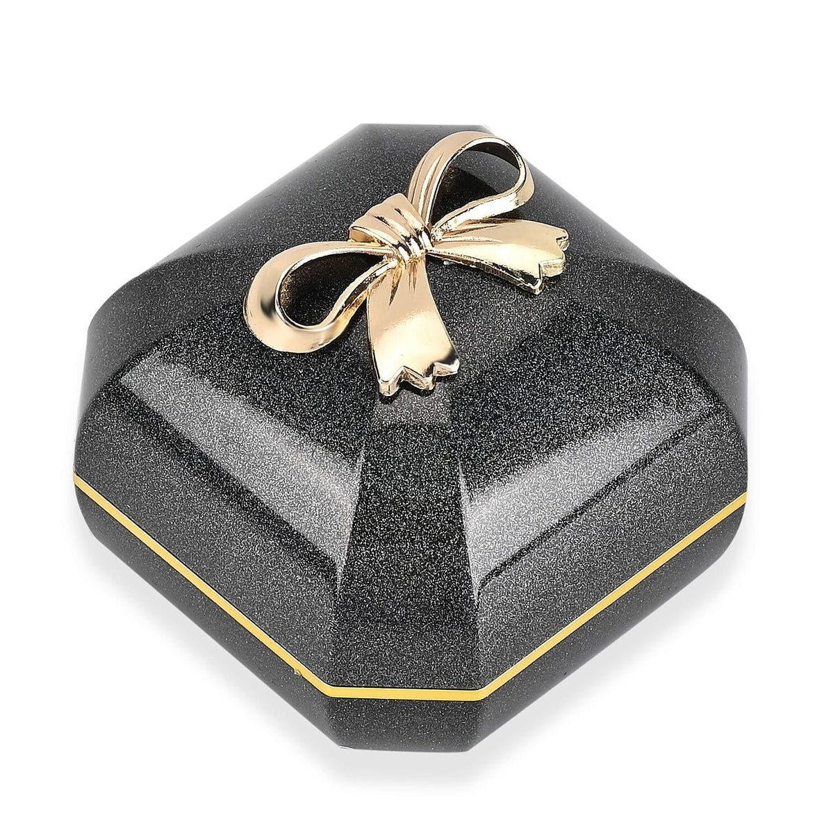 Luxurious Polished LED Lighted Solid Ring Box With Anti-Tarnish Protection (Size - 7x7x6 cm) - Black 7671993 0