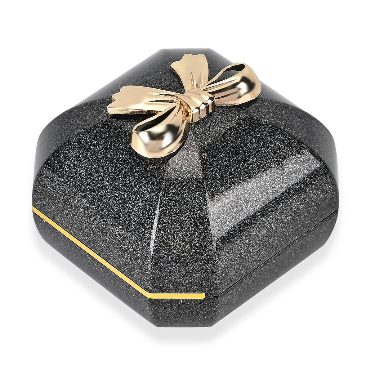 Luxurious Polished LED Lighted Solid Ring Box With Anti-Tarnish Protection (Size - 7x7x6 cm) - Black 7671993 3
