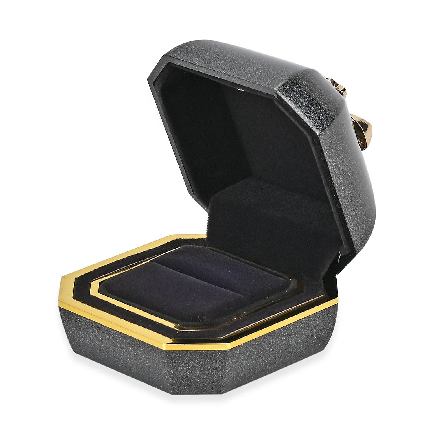 Luxurious Polished LED Lighted Solid Ring Box With Anti-Tarnish Protection (Size - 7x7x6 cm) - Black 7671993 5