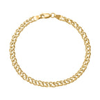 9K Yellow Gold Diamond Cut Double Curb Bracelet (Size - 7.5)