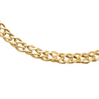 9K Yellow Gold Diamond Cut Double Curb Bracelet (Size - 7.5)