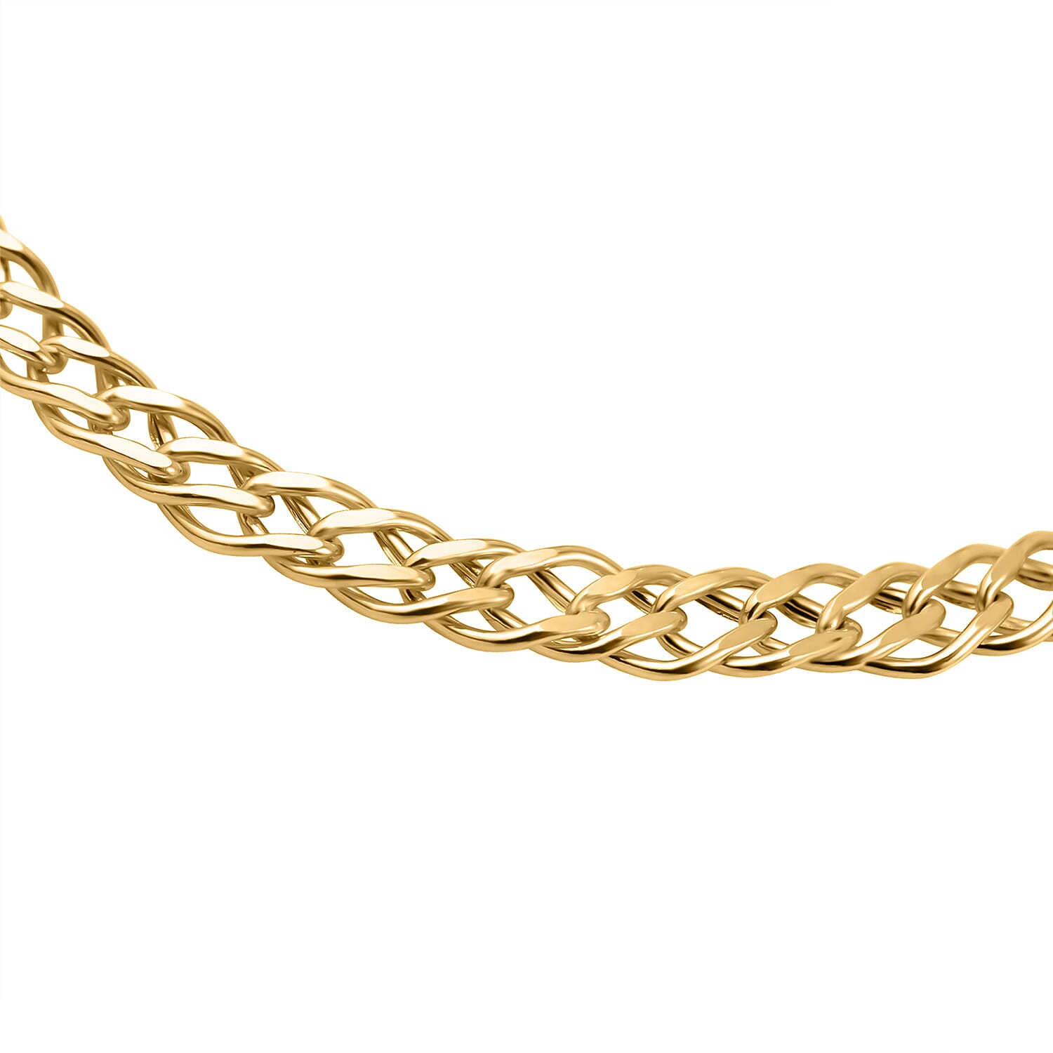 9K Yellow Gold Diamond Cut Double Curb Bracelet (Size - 7.5) 7672136 2