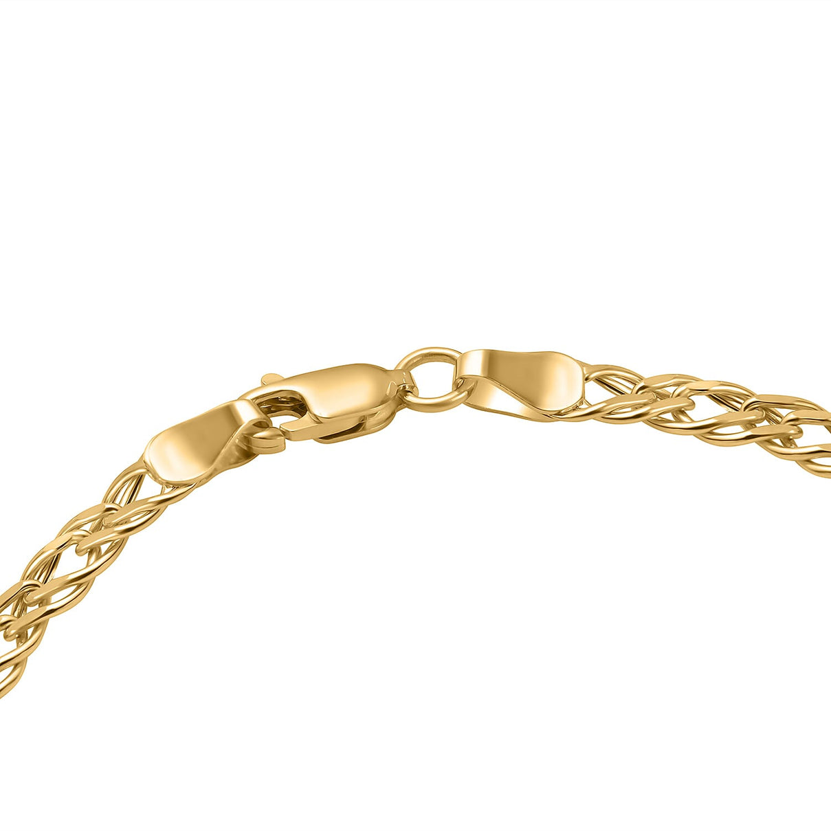 9K Yellow Gold Diamond Cut Double Curb Bracelet (Size - 7.5) 7672136 3
