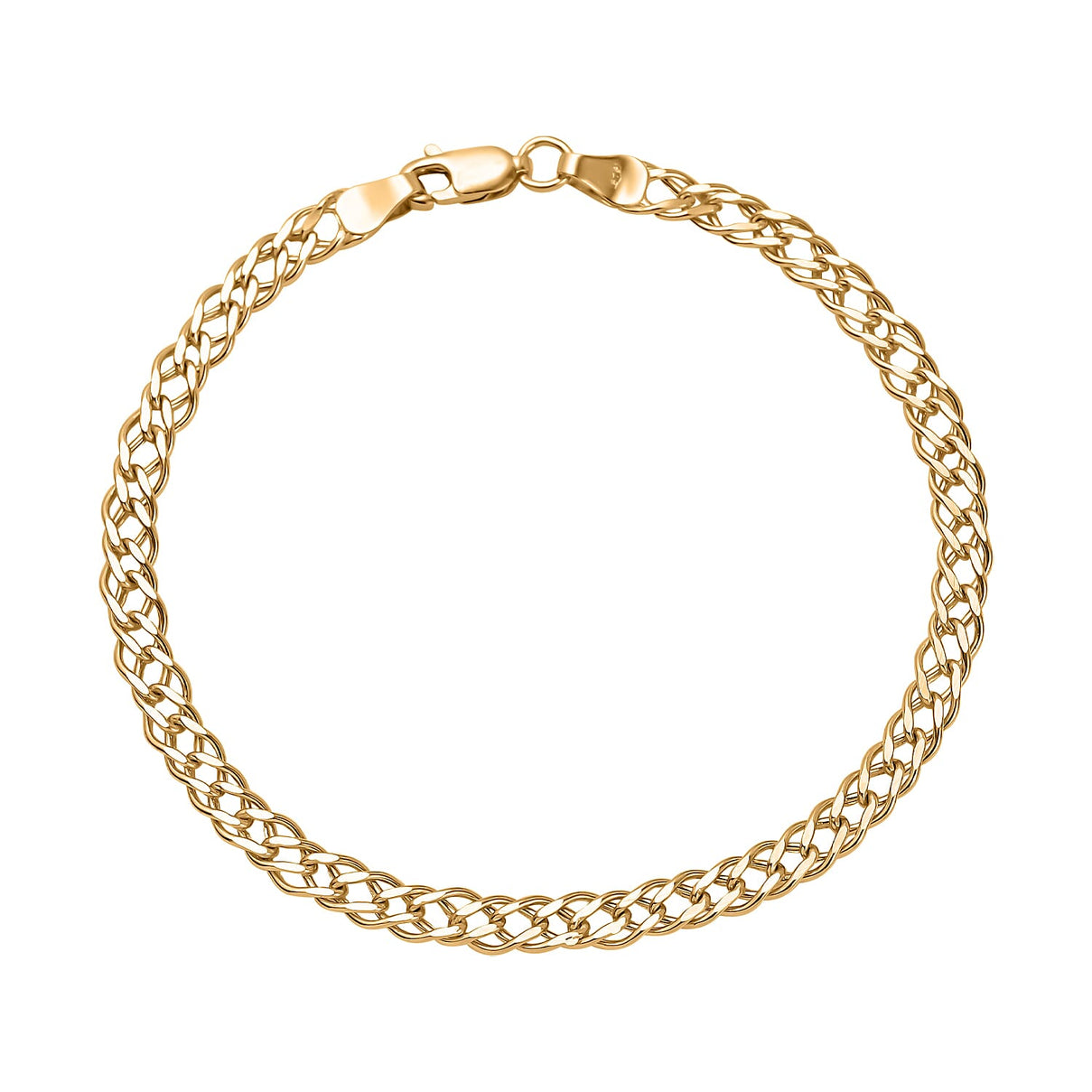 9K Yellow Gold Double Flat Curb Bracelet (Size - 7.5), Gold Wt. 3.70 Gms 7672139 0