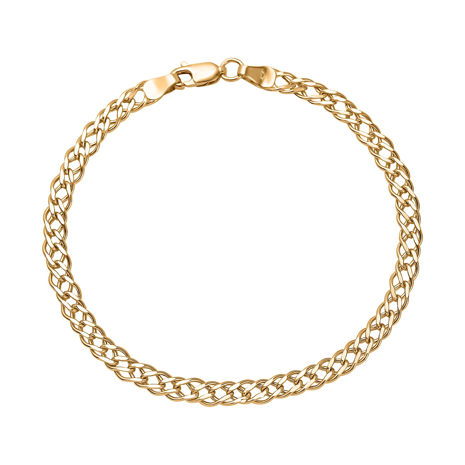 9K Yellow Gold Double Flat Curb Bracelet (Size - 7.5), Gold Wt. 3.70 Gms 7672139 0