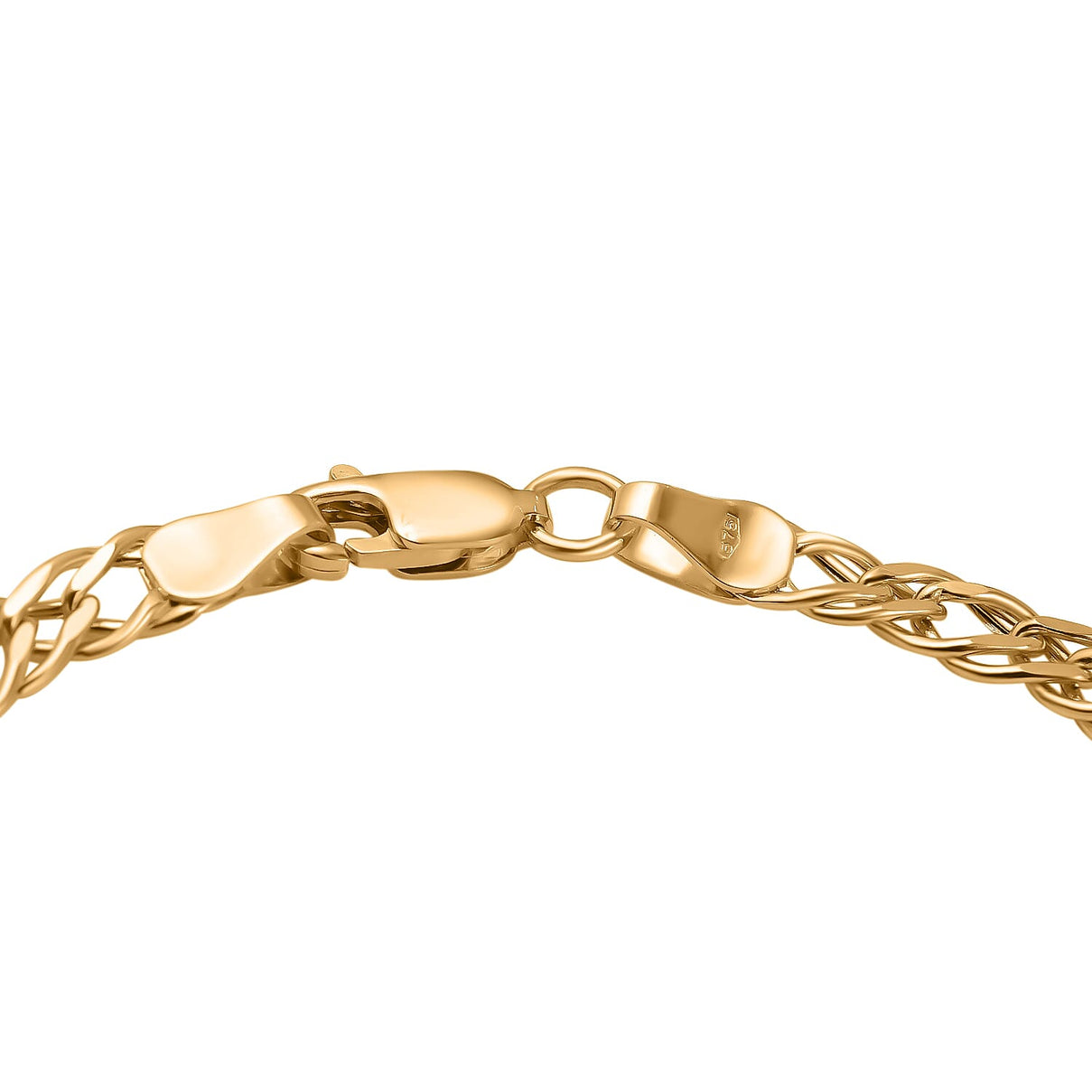 9K Yellow Gold Double Flat Curb Bracelet (Size - 7.5), Gold Wt. 3.70 Gms 7672139 3