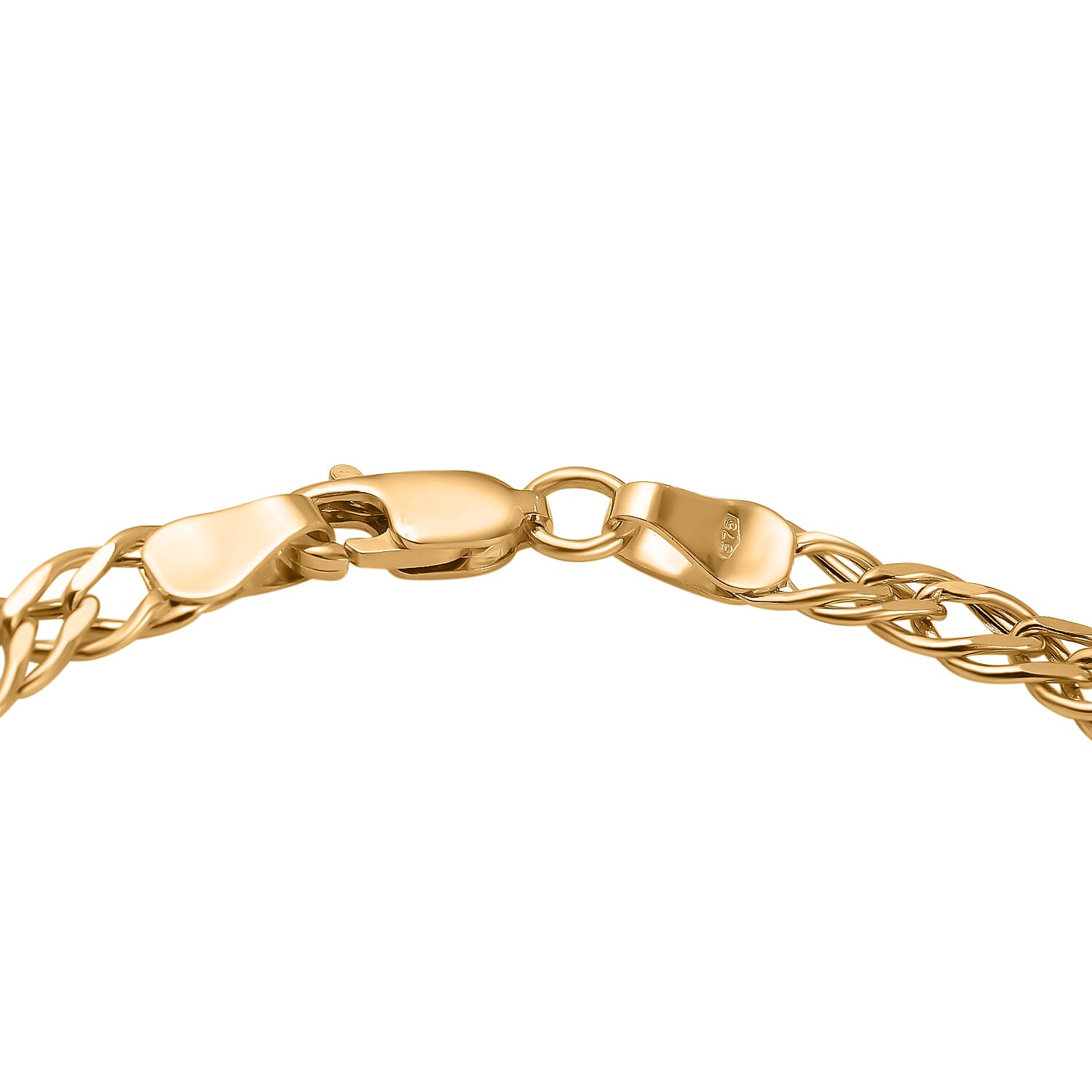 9K Yellow Gold Double Flat Curb Bracelet (Size - 7.5), Gold Wt. 3.70 Gms 7672139 3