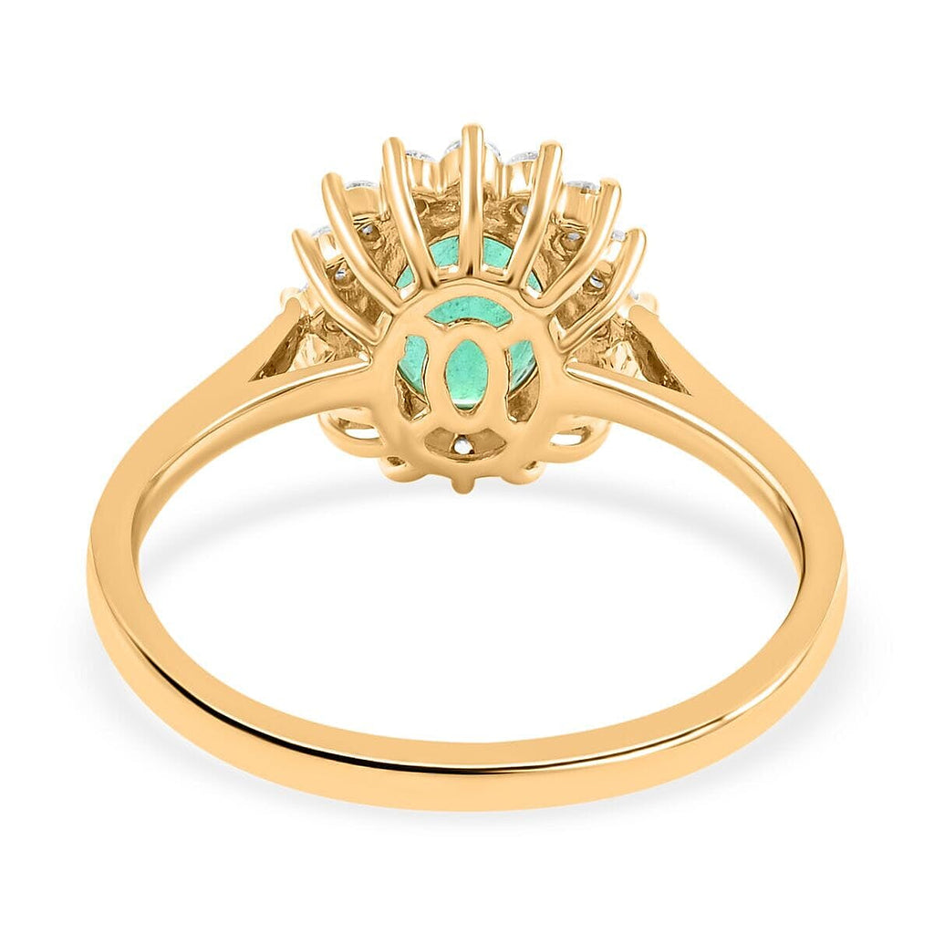 18K Yellow Gold  AAA  Zambian Emerald, White Diamond SI Ring 2.15 ct,  Gold Wt. 4.53 Gms  2.150  Ct.