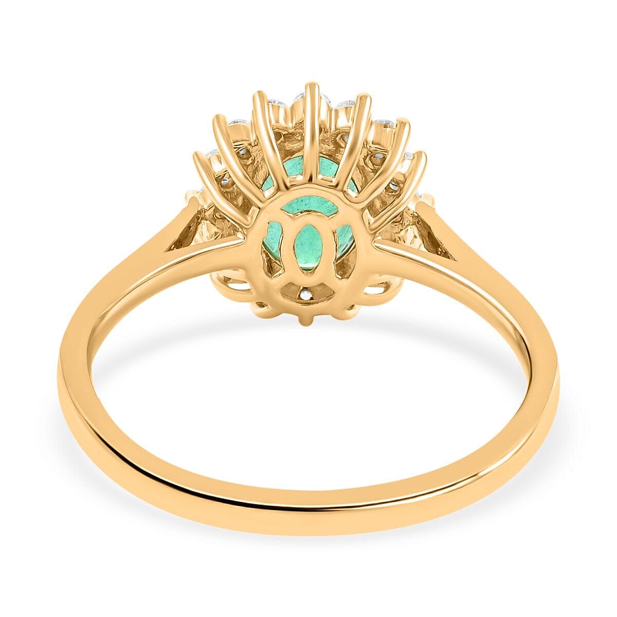 18K Yellow Gold  AAA  Zambian Emerald, White Diamond SI Ring 2.15 ct,  Gold Wt. 4.53 Gms  2.150  Ct. 7672660 4
