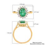 18K Yellow Gold  AAA  Zambian Emerald, White Diamond SI Ring 2.15 ct,  Gold Wt. 4.53 Gms  2.150  Ct.