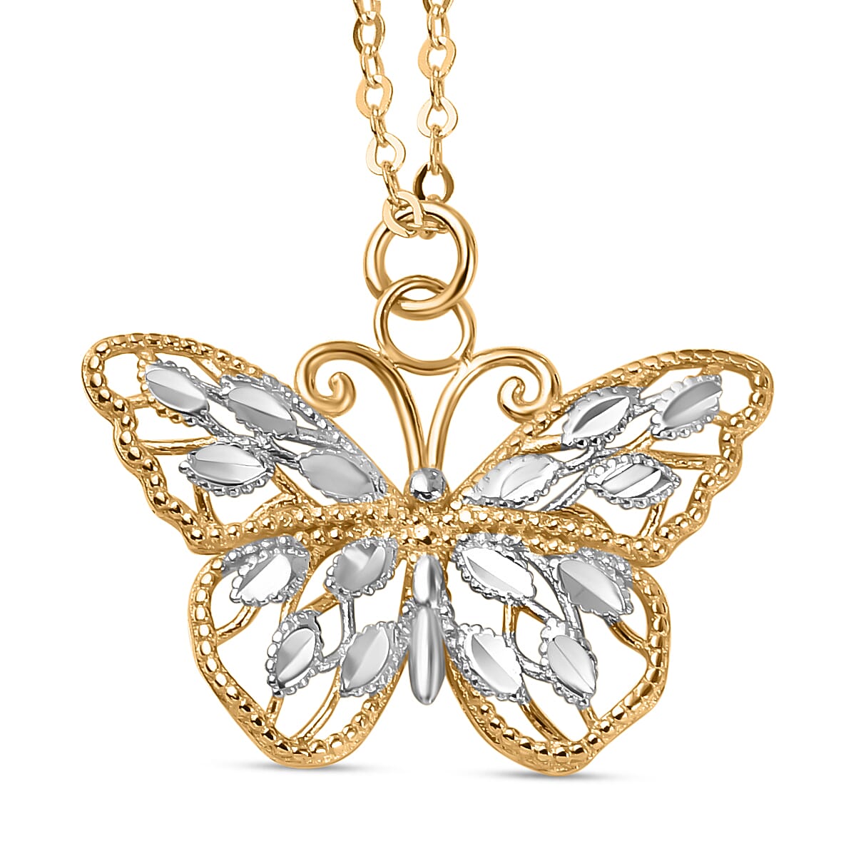 9K Yellow Gold Butterfly Necklace (Size - 20) 7673013 0
