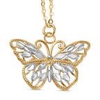 9K Yellow Gold Butterfly Necklace (Size - 20)