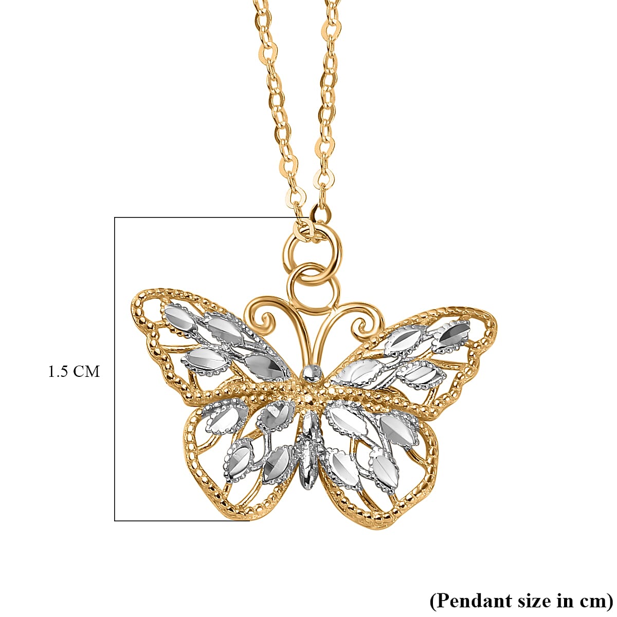 9K Yellow Gold Butterfly Necklace (Size - 20) 7673013 3