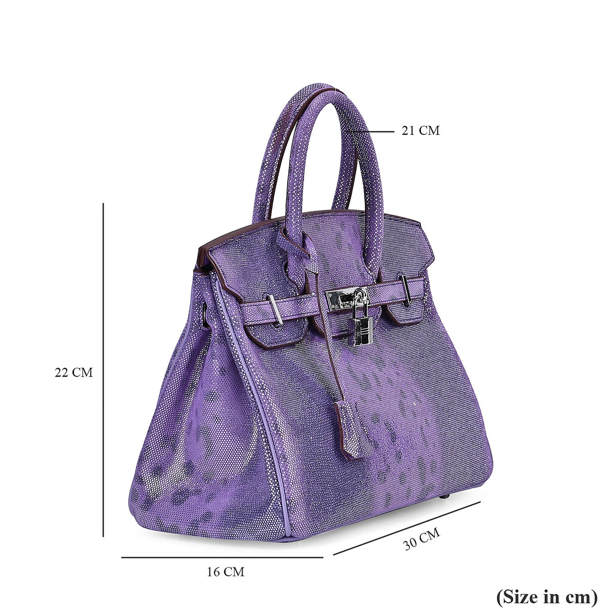 Designer Inspired - 100% Genuine Leather Snakeskin Pattern Crossbody Bag - Purple V32575524 6