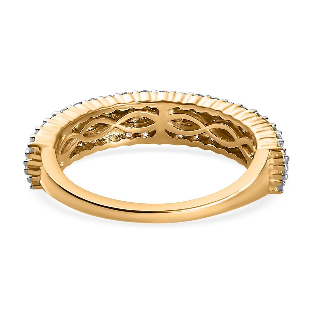 9K Yellow Gold Diamond Cluster Ring 1.0 Ct