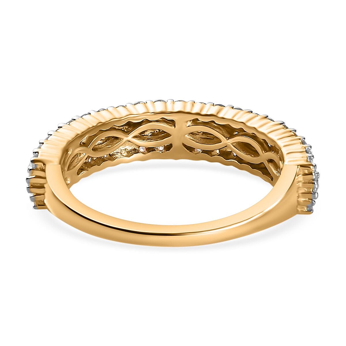 9K Yellow Gold Diamond Cluster Ring 0.95 Ct 7674283 4
