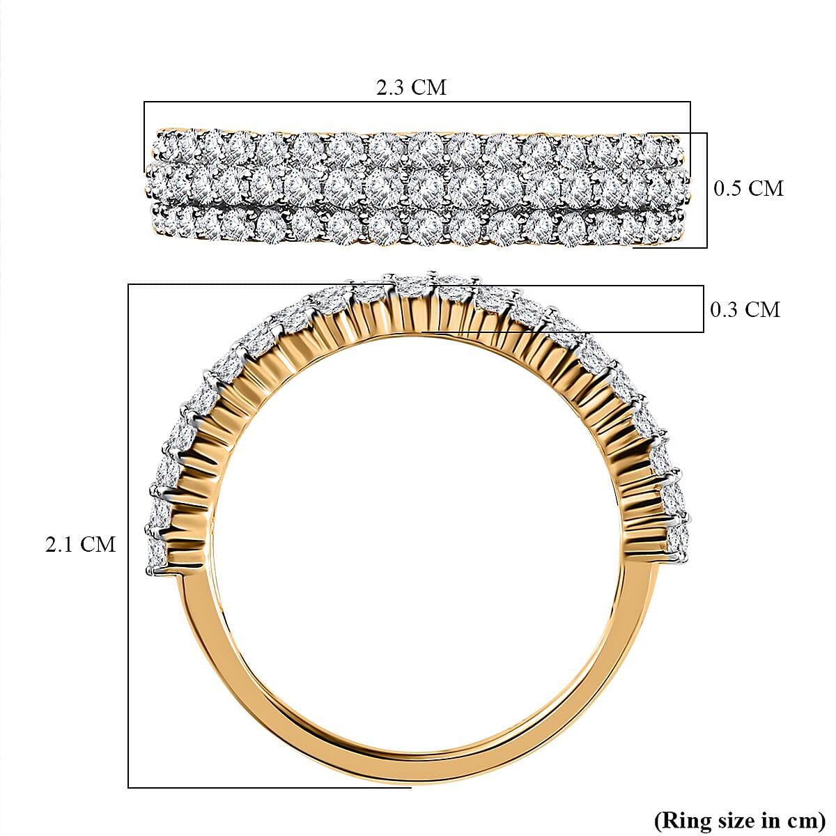 9K Yellow Gold Diamond Cluster Ring 0.95 Ct 7674283 5