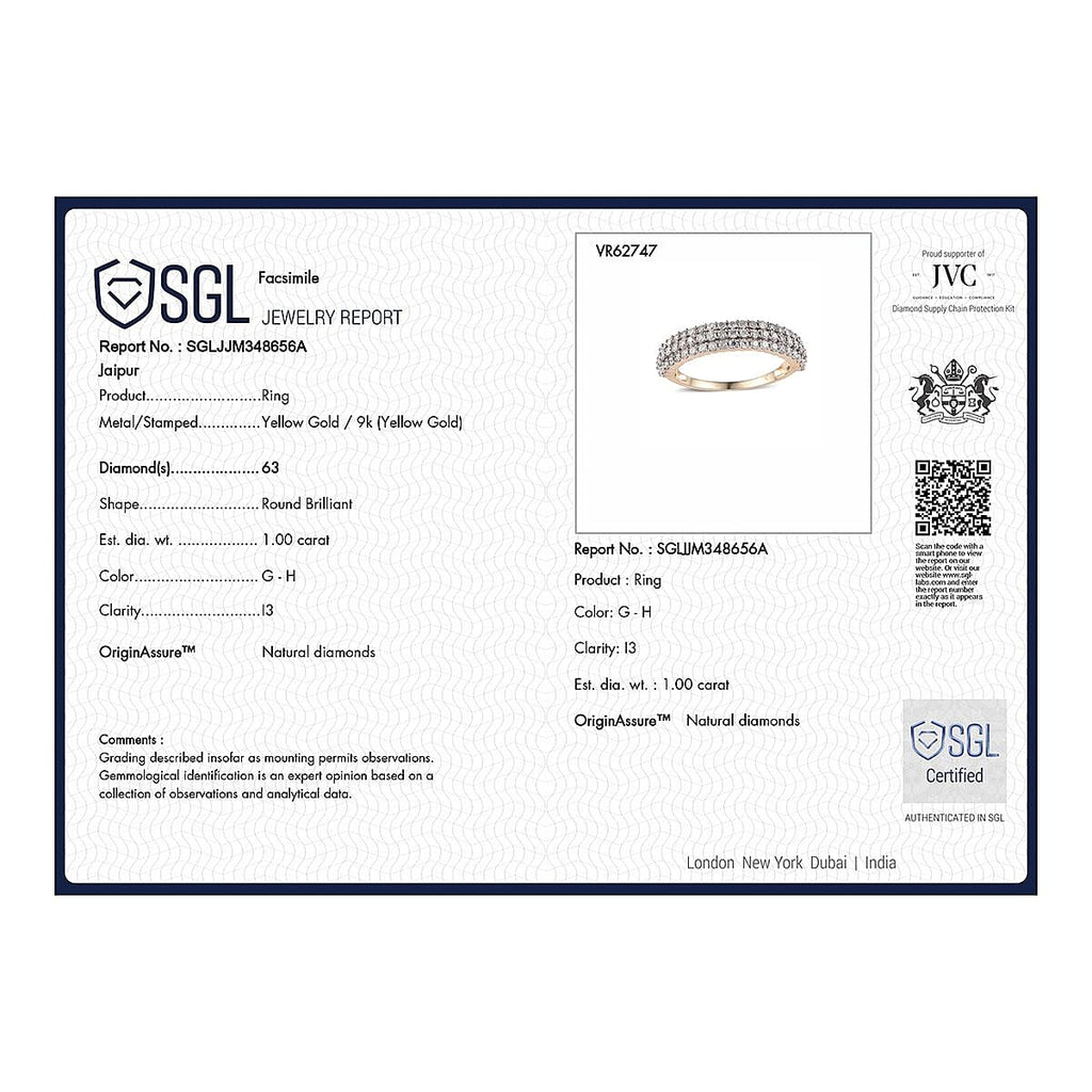 9K Yellow Gold Diamond Cluster Ring 1.0 Ct