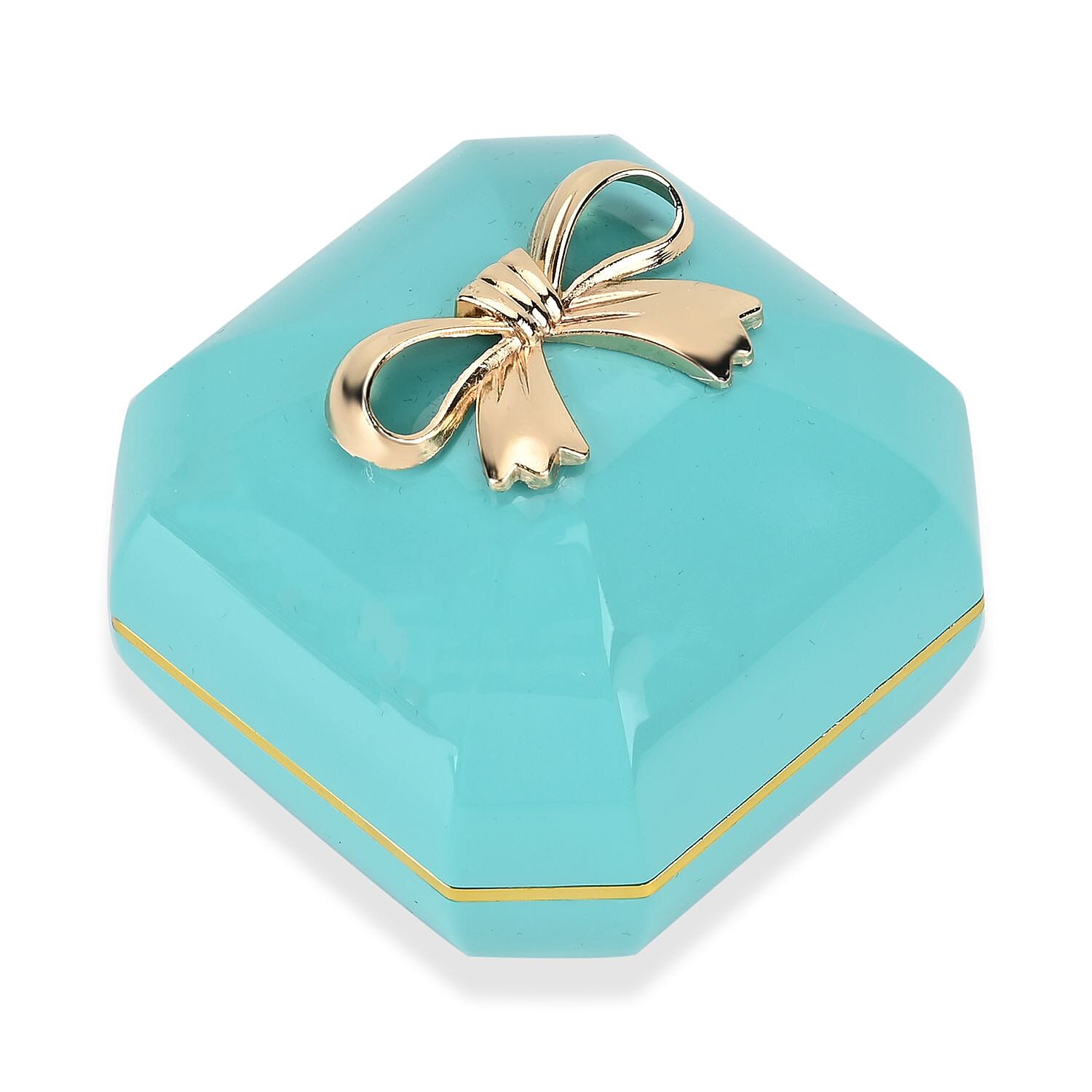 Solid Luxurious Polished Necklace and Pendant Jewellery Box With LED Light &amp; Anti-Tarnish Protection (Size - 7x7x6 cm) - Blue 7674884 0