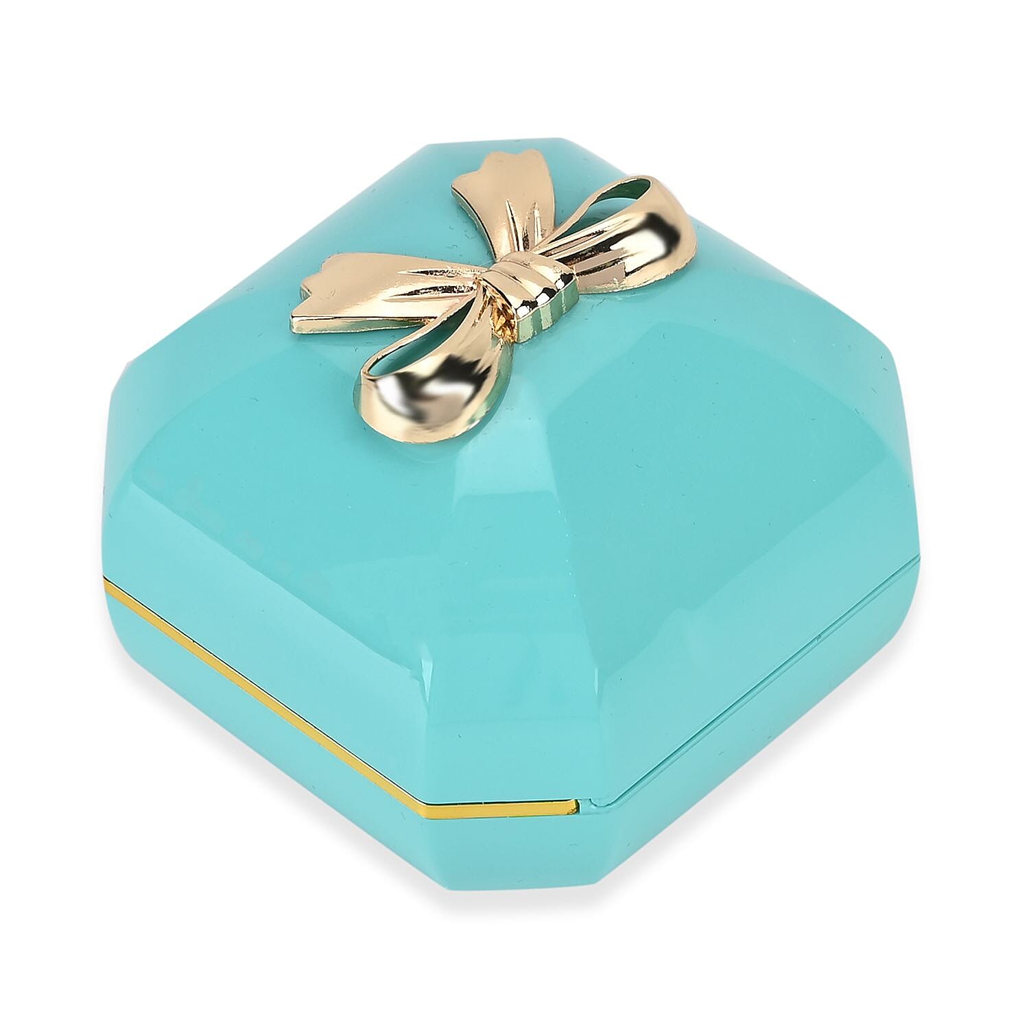 Solid Luxurious Polished Necklace and Pendant Jewellery Box With LED Light &amp; Anti-Tarnish Protection (Size - 7x7x6 cm) - Blue 7674884 3